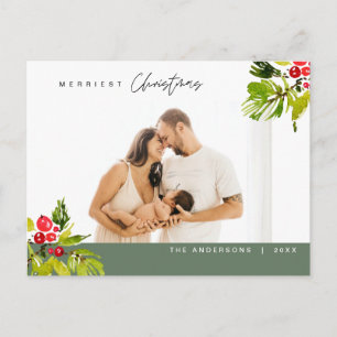 Carte Postale Moderne Minimaliste, Noël le Plus Joyeux en Famill