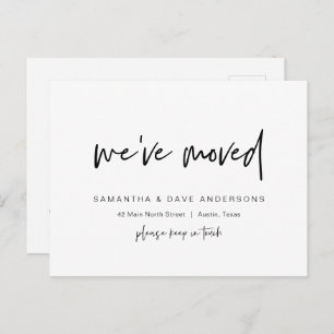 Carte Postale Moderne minimaliste, nous avons bougé, Faire-part