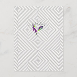 Carte Postale Moderne motif géométrique diamant gris et blanc pe