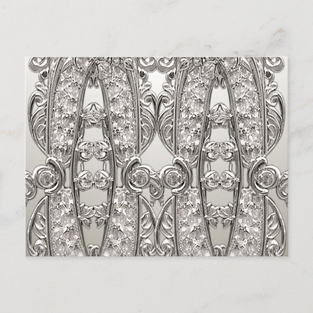 Carte postale moderne ornée d'argent (Devant)