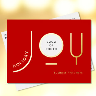 Carte postale moderne Red Business Gold Foil