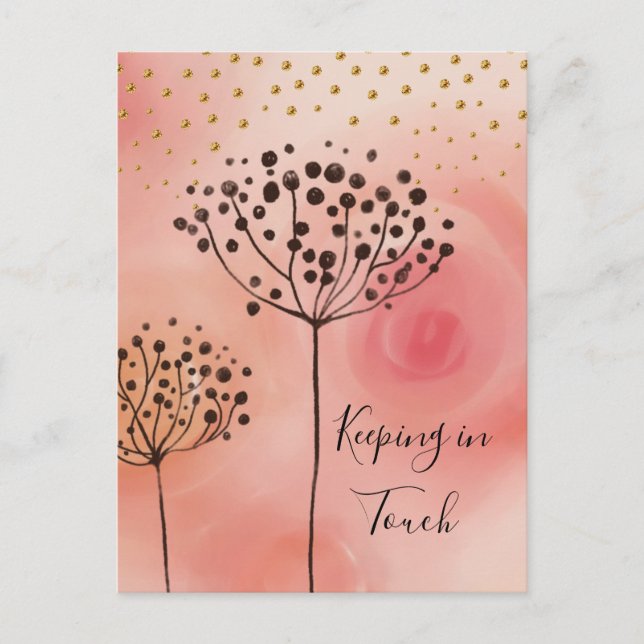 Carte Postale Moderne rose doré en contact (Devant)