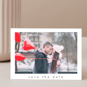 Carte Postale Moderne Simple 2 Photo Mariage Enregistrer La Date