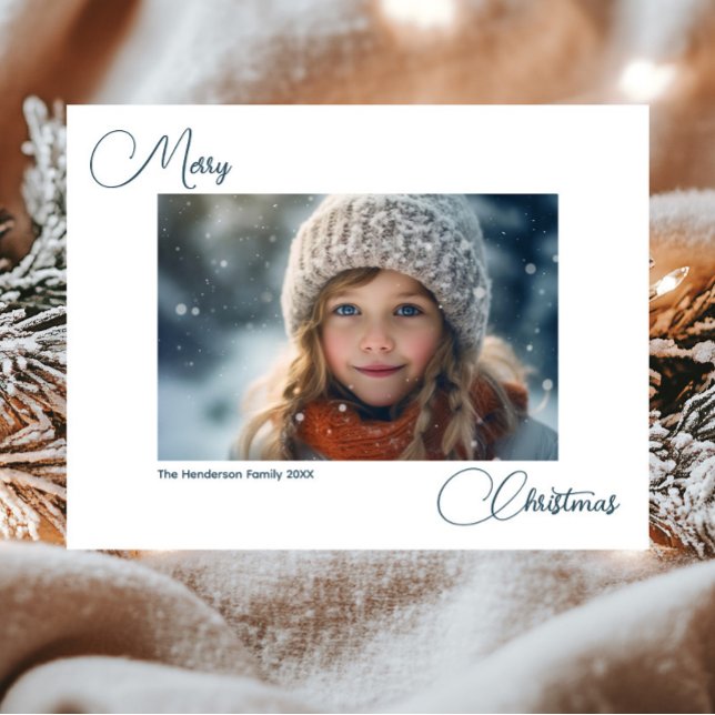 Carte Postale Moderne Simple Joyeux Noël 1 Photo (Créateur téléchargé)