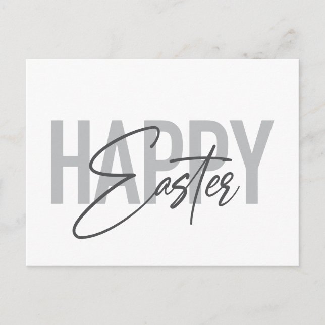 Carte Postale Moderne, simple, typographie cool Joyeux Pâques (Devant)