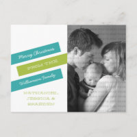 Carte postale moderne Slant (Turquoise/vert)