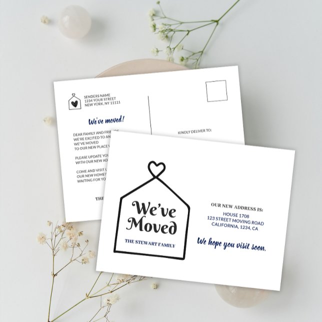 Carte Postale Moderne Sweet Home Nous avons déménagé une nouvell (Modern Sweet Home We've Moved New Address Postcard)