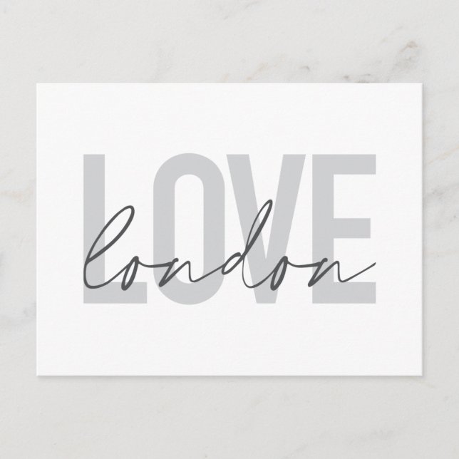 Carte Postale Moderne, urbain, simple, cool, design Love London (Devant)