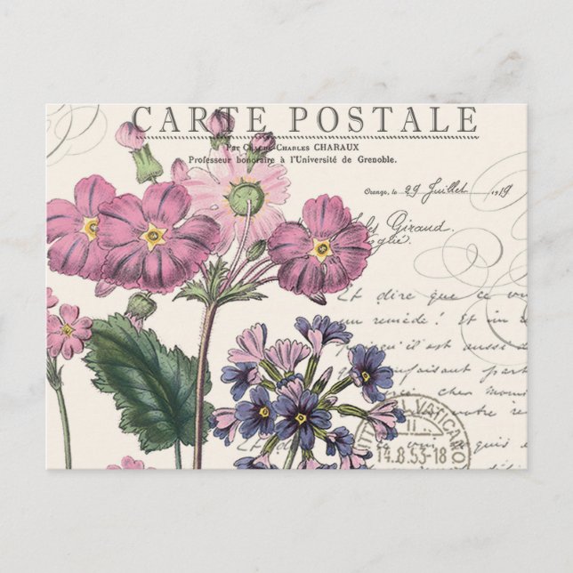 Carte Postale moderne vintage floral (Devant)