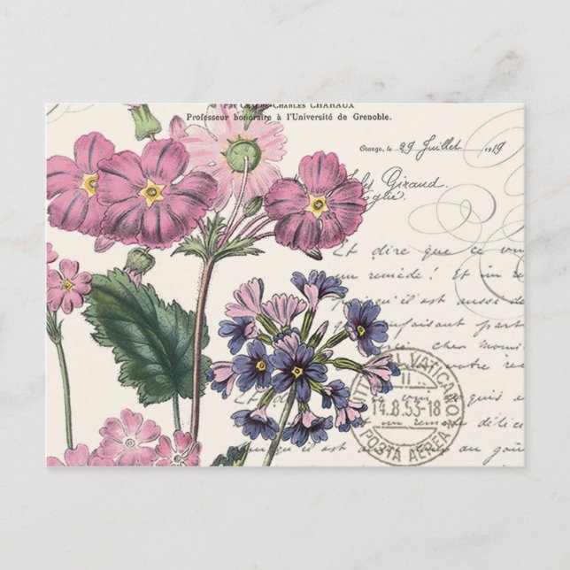 Carte Postale moderne vintage floral (Devant)