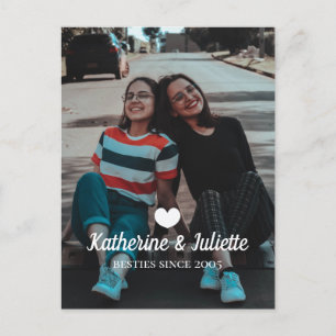 Carte Postale Moderne White Heart Meilleur Ami Photo