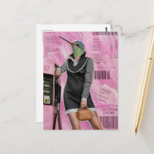 Carte Postale Modes surréalistes de station-service Collage coli