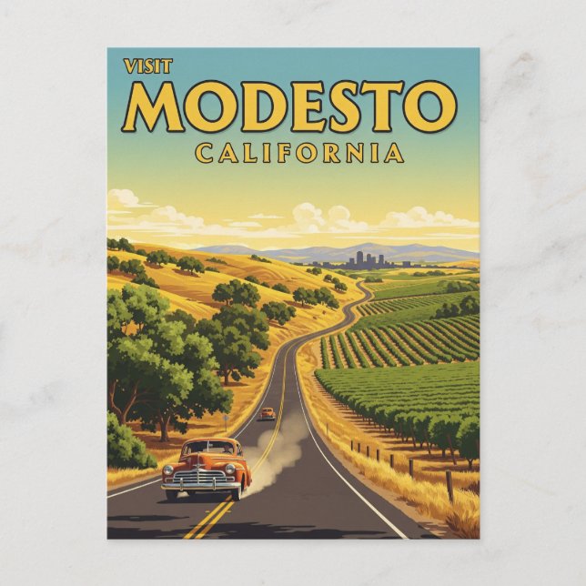 Carte Postale Modesto Vallée centrale de Californie (Devant)