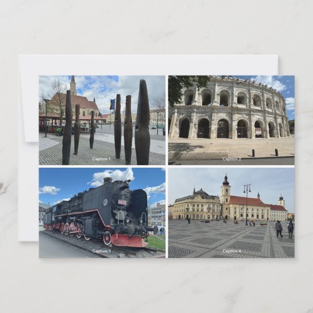 Carte postale modifiable avec 4 photographies et l (Devant)