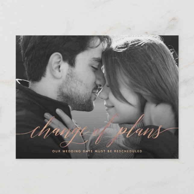 Carte Postale Modification des plans | Report Mariage photo (Devant)