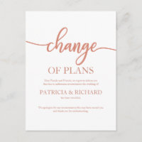 Modification Des Plans Reporté Mariage Rose Or