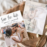 Carte Postale Modifier Enregistrer la date de la photo manuscrit<br><div class="desc">Editable Modern and Elegant manuscrit Script Photo Enregistrer la Carte Mariage Date. La carte d'invitation à la date de sauvegarde comprend une typographie chic et élégante avec un design simple et minimaliste sur un arrière - plan blanc que vous pouvez ajouter votre photo de fiançailles customisé à.</div>