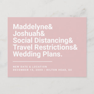 Carte Postale Modifier la date Moderne Ampersand Mariage tendanc