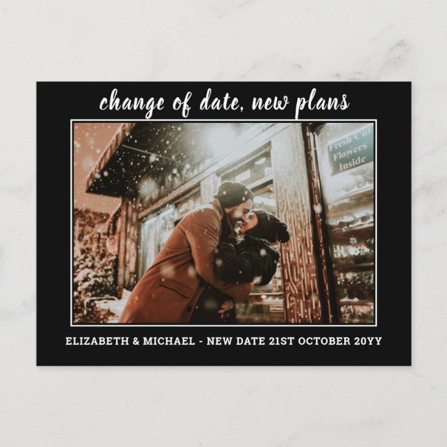Carte Postale Modifier la date Nouveaux plans BUDGET Mariage pho (Devant)