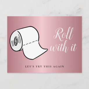 Carte Postale Modifier la date reportée Annulé Rose Gold