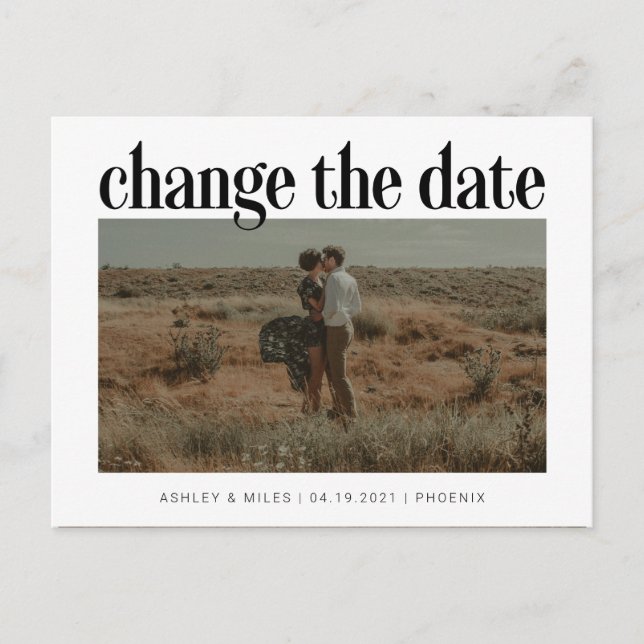 Carte Postale Modifier le Faire-part photo Mariage date (Devant)