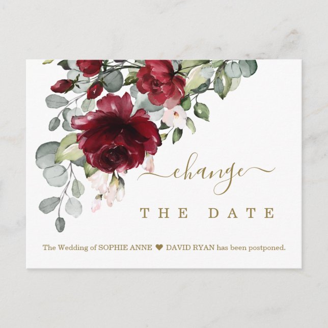 Carte Postale Modifier Le Mariage Date Fleurs Bourgogne (Devant)