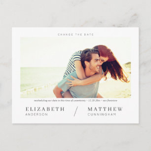 Carte Postale Modifier le Mariage photo personnalisé Date Simple