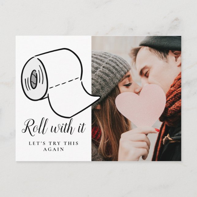 Carte Postale Modifier l'événement Date de report de la photo an (Devant)