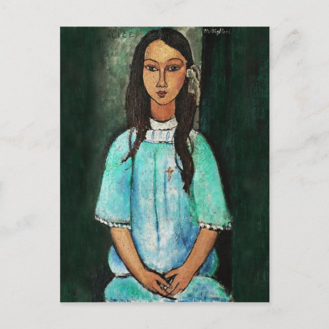 Carte Postale Modigliani Alice Peinture d'Art Vintage (Devant)