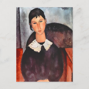 Carte Postale Modigliani Elvira avec collier blanc