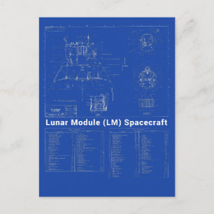 Carte Postale Module lunaire Lander Lune (LM) - Plan directeur