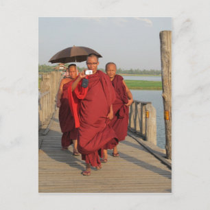 Carte Postale Moines sur U-Bein Bridge, Mandalay