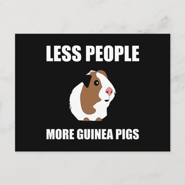 Carte Postale Moins de gens Plus de cochons de Guinée drôle (Devant)