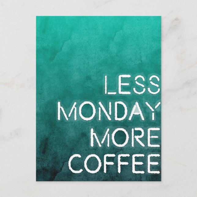 Carte Postale Moins Lundi Plus De Café Lavé Imprimer (Devant)