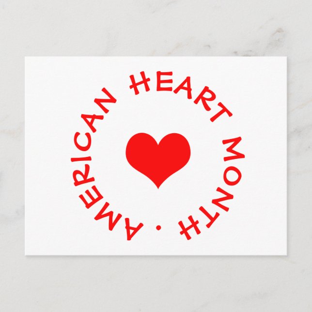 Carte Postale mois cardiaque américain (Devant)