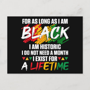 Carte Postale Mois de l'histoire des Noirs Pour aussi longtemps