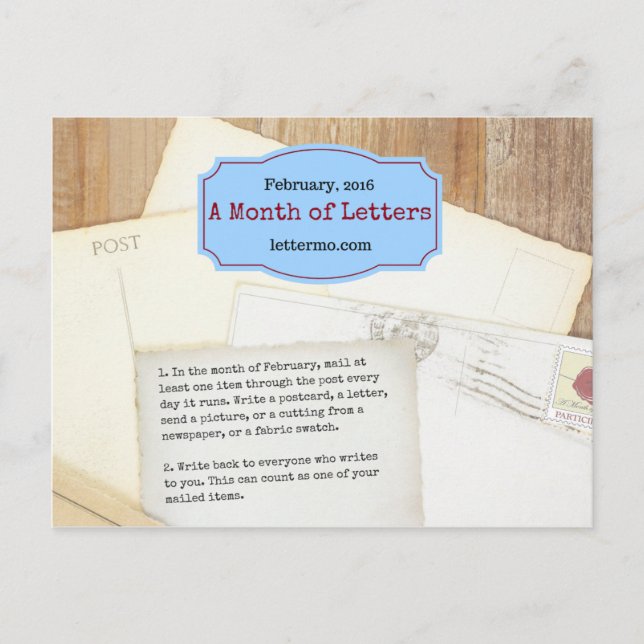 Carte postale Mois des lettres (Devant)