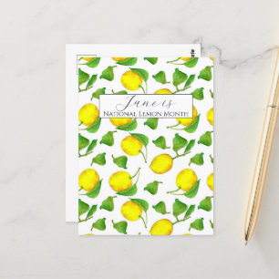 Carte Postale Mois national du citron Juin Fruit aux agrumes