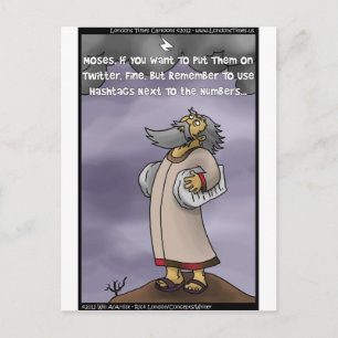 Carte Postale Moïse et les 10 hashtags Twitter Cadeaux et T-shir