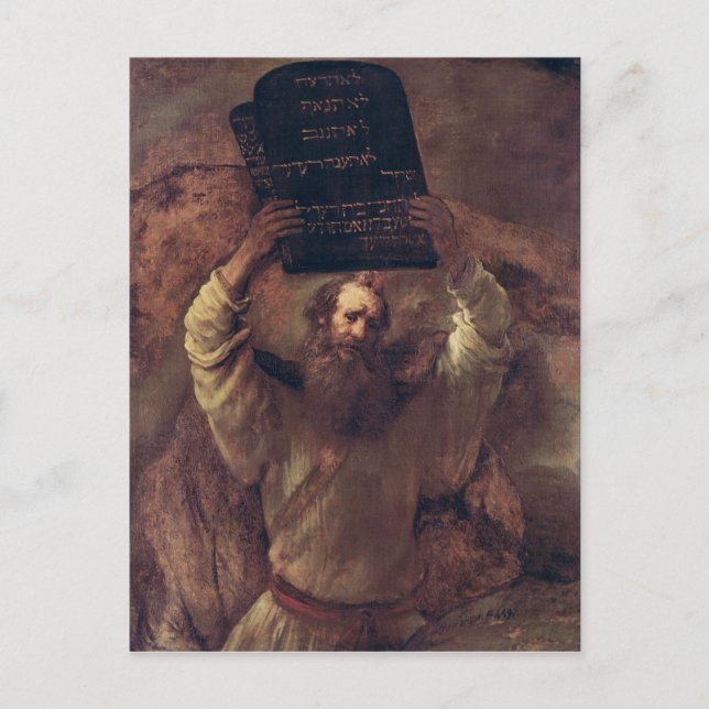 Carte Postale Moïse heurtant les comprimés de la loi, 1659 (Devant)