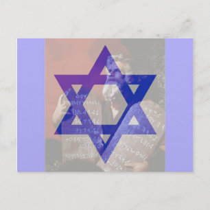 Carte Postale Moïse, les Tablettes et l'Étoile de David.