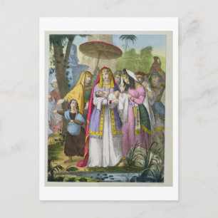 Carte Postale Moïse sauvée par la fille de Pharaon, d'une Bible