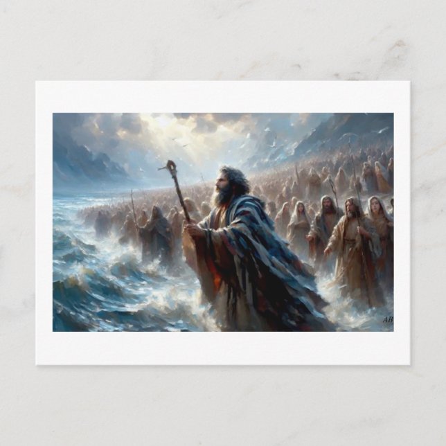 Carte Postale Moïse séparant la mer Rouge,  (Devant)