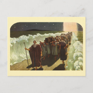 Carte Postale Moïse traversant la mer Rouge, Religion Vintage