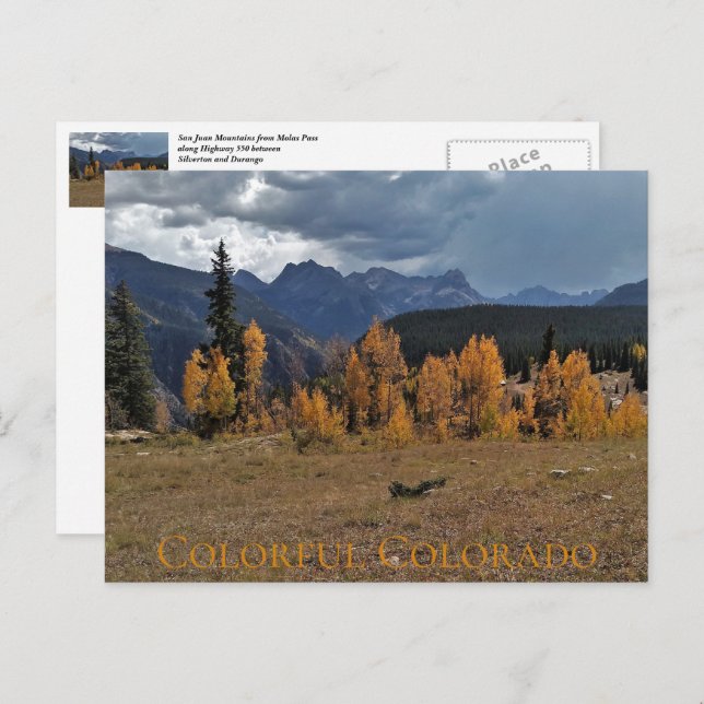 Carte Postale Molas Pass entre Durango et Ouray Colorado (Devant / Derrière)