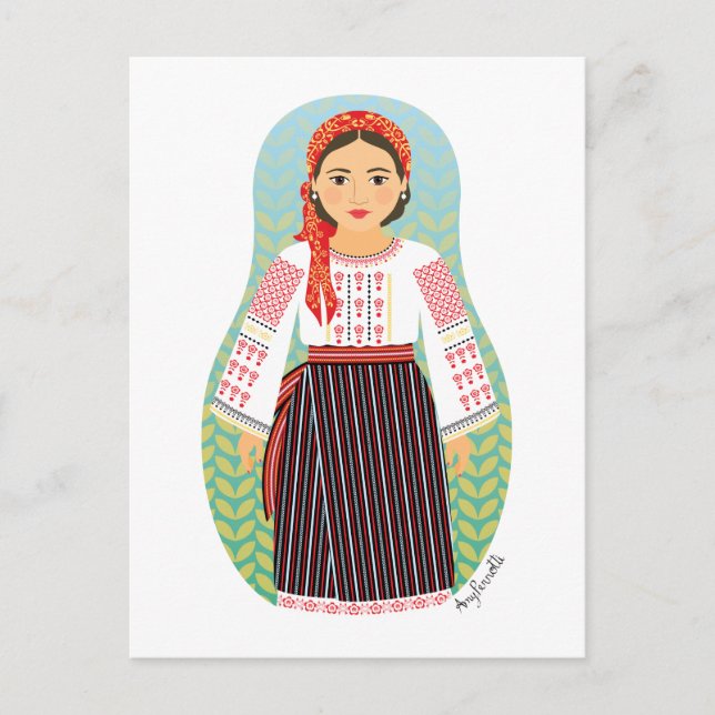 Carte postale Moldave Matryoshka (Devant)