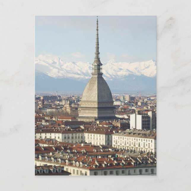 Carte Postale Mole Antonelliana à Turin Italie vu de la colline (Devant)