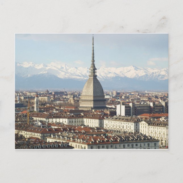 Carte Postale Mole Antonelliana à Turin Italie vu de la colline (Devant)