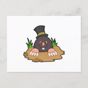 Carte Postale Mole avec Molehill et Casquette