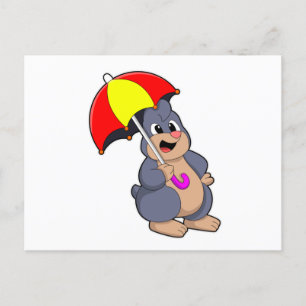 Carte Postale Mole avec parapluie